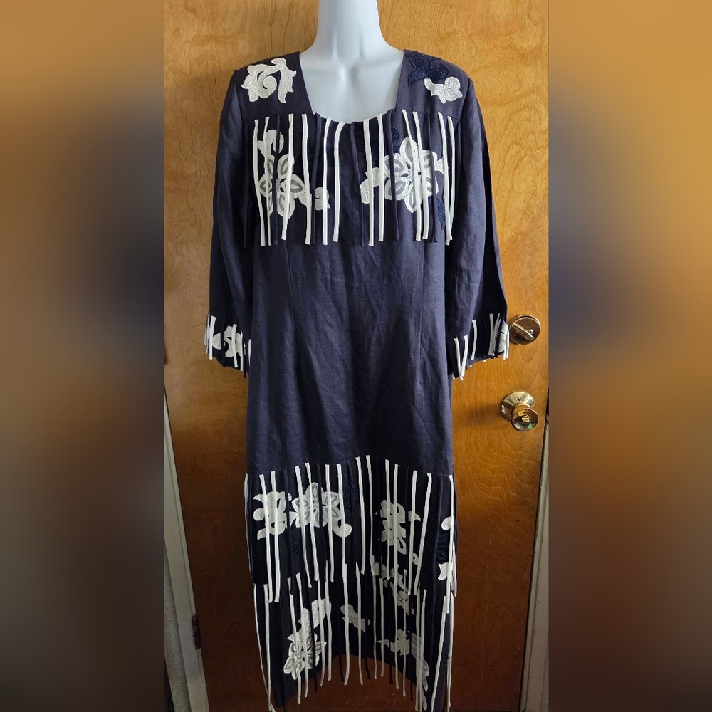 NWT Donna Vinci Style 4556 Size 12 Linen Dress